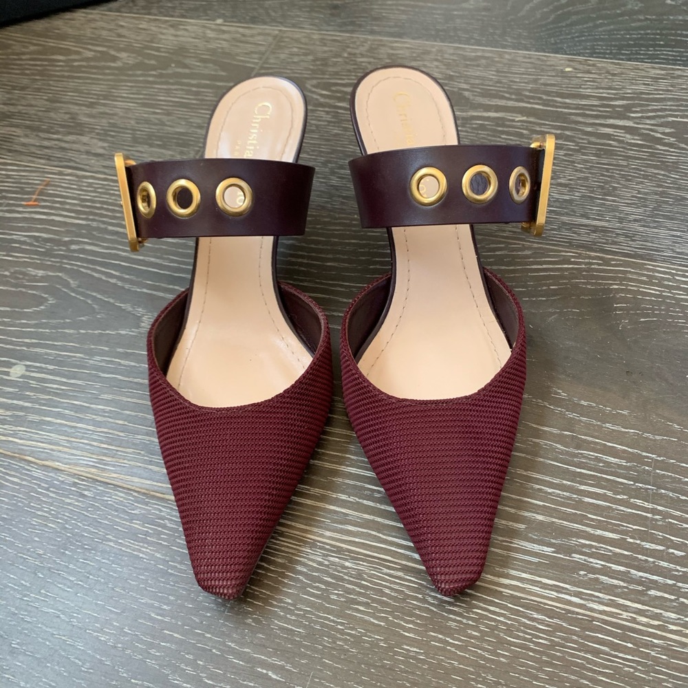 Christian Dior Fabric/Leather lining heels